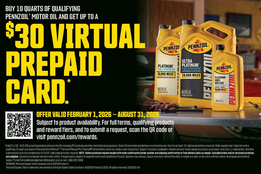 Pennzoil promotion &mdash; virtual prepaid card offer